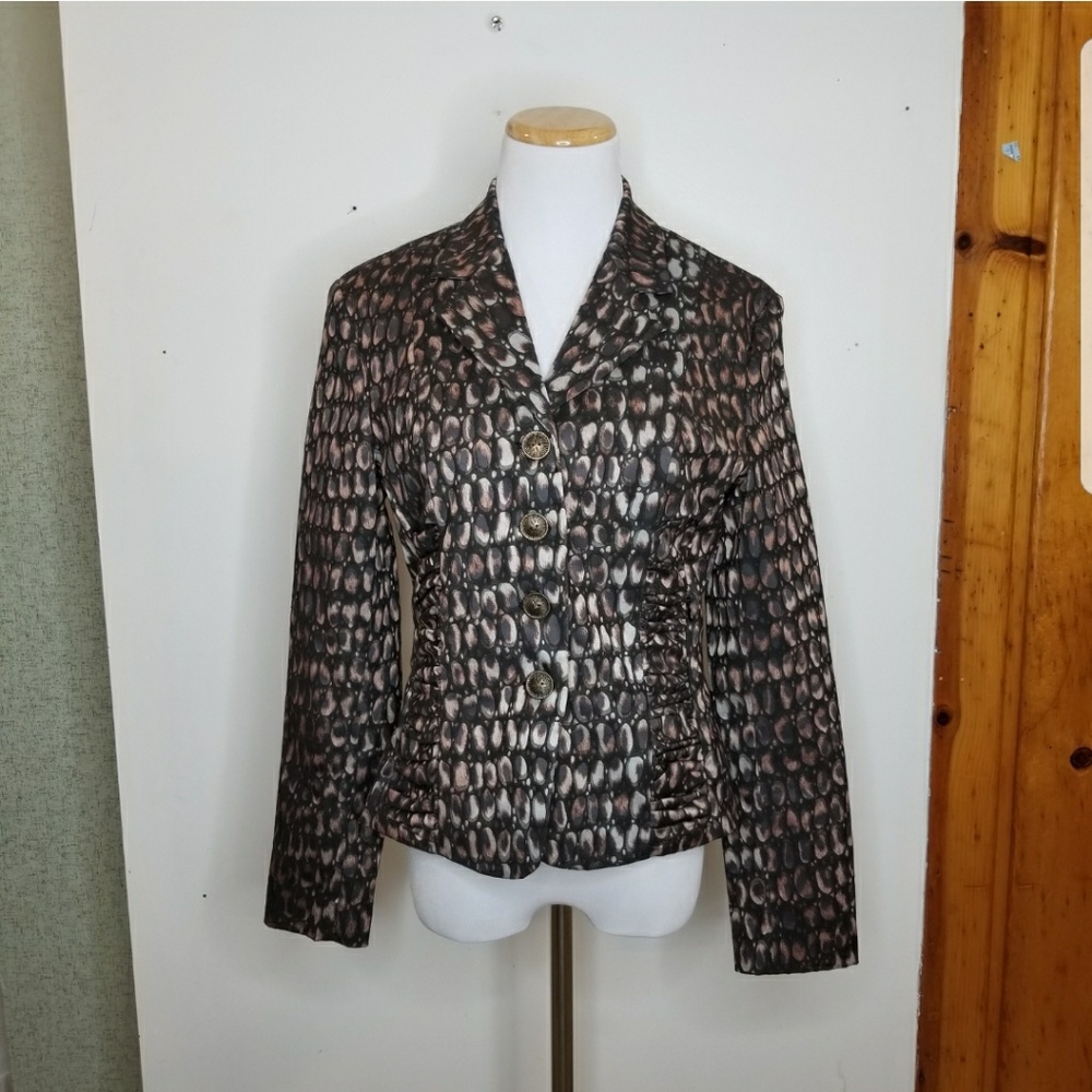 Samuel Dong Statement Animal Print Blazer